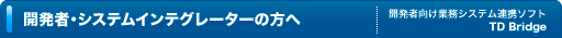 開発者・システムインテグレーターの方へ｜開発者向け業務システム連携ソフト TD Bridge