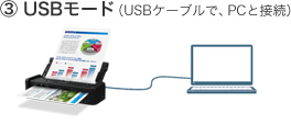 3 USBバスパワー接続（PCはUSBで接続。USB接続時はバスパワーで駆動）