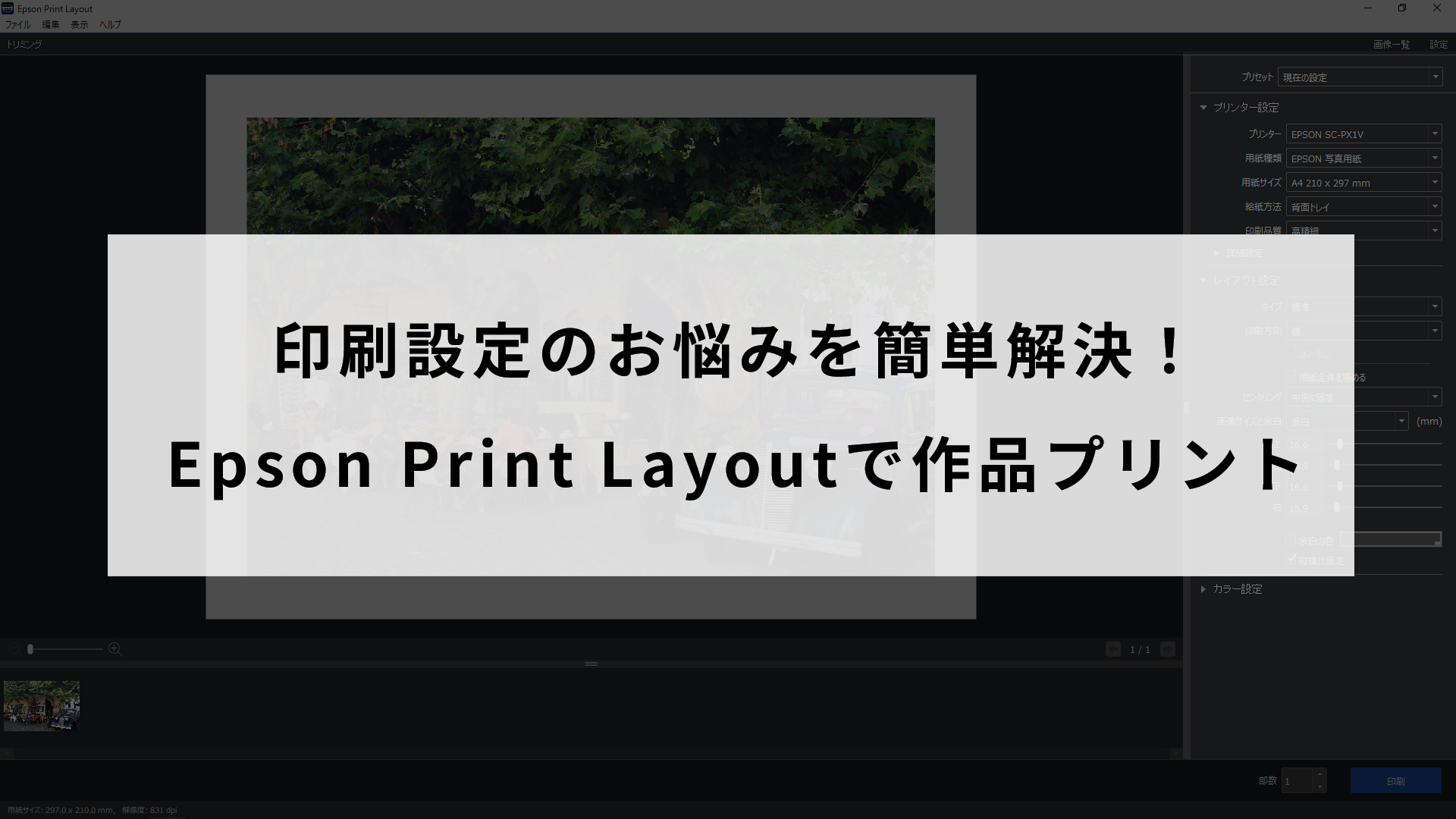 印刷設定のお悩みを簡単解決！Epson Print Layout で作品プリント（講師：エプサイト）