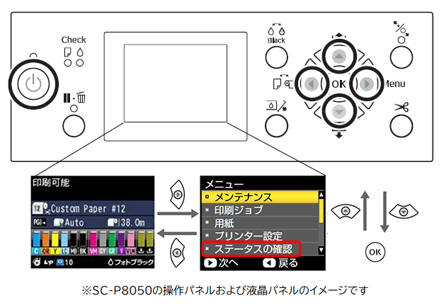 ※SC-P8050の操作パネルおよび液晶パネルのイメージです