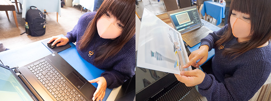 PX1Vで出力するときは、Epson Print Layoutを使うと画面で見たままのレイアウトで、簡単にきれいにプリントできる