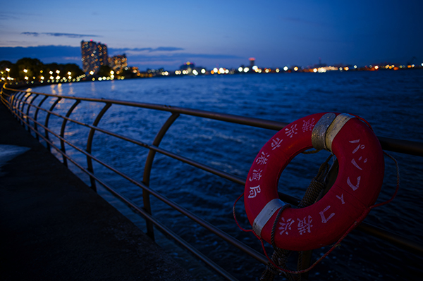 曲線のある夕景