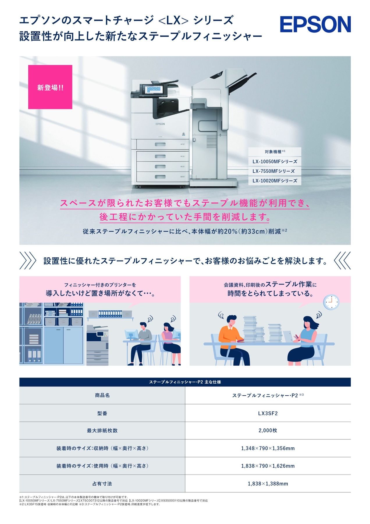シリーズ専用ステープルフィニッシャー・P2カタログ