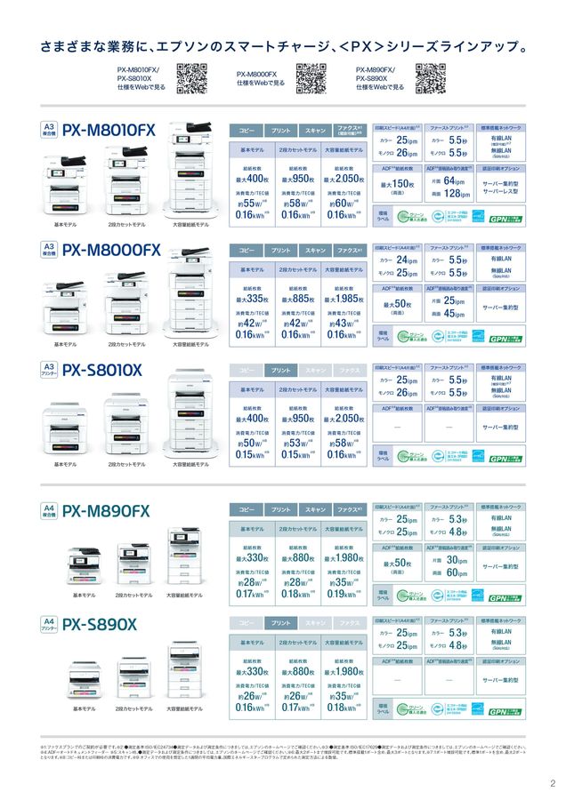 エプソンのスマートチャージ_PXシリーズカタログ