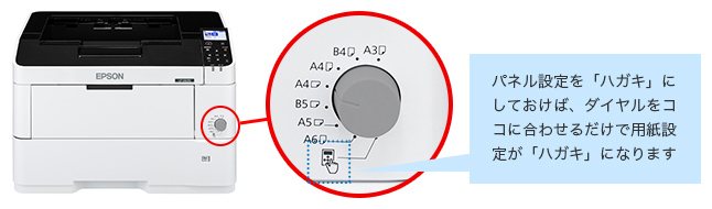 MPトレイの用紙サイズダイヤル