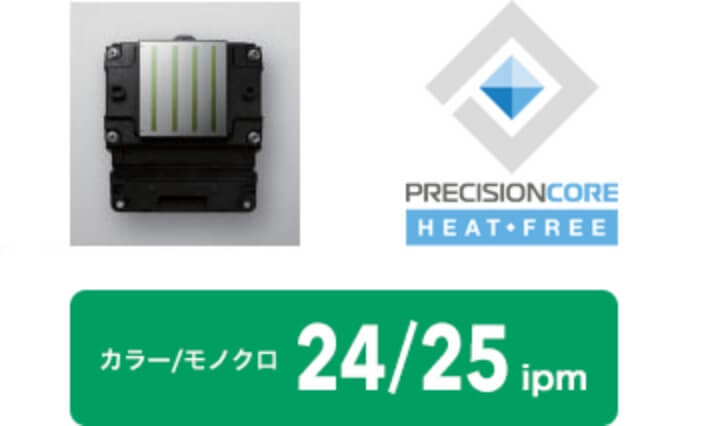 片面カラー24ipm、モノクロ25ipmの高速プリント