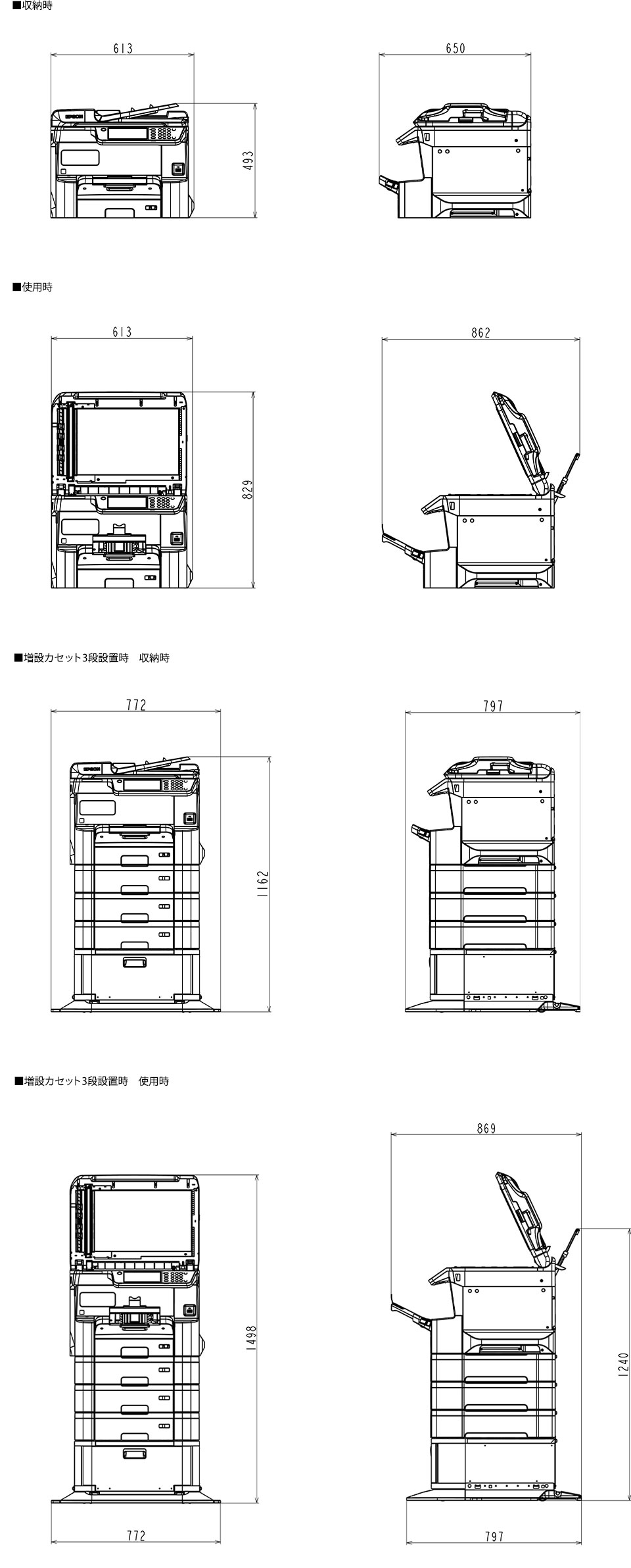 寸法図 PX-M7120Fシリーズ