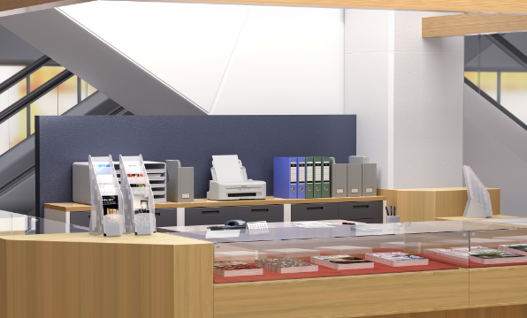 店舗カウンターにもすっきり収まる