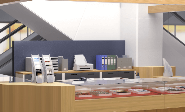 店舗カウンターにもすっきり収まる