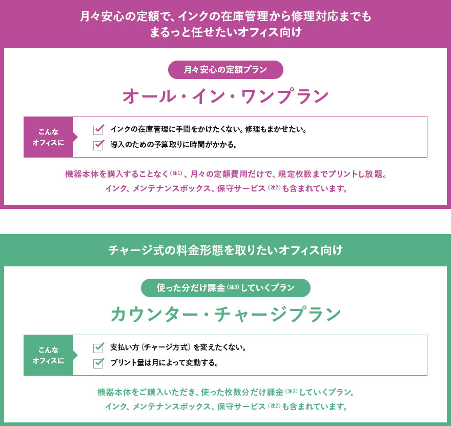 ニーズに合わせて選べる、2つのサービスプラン！