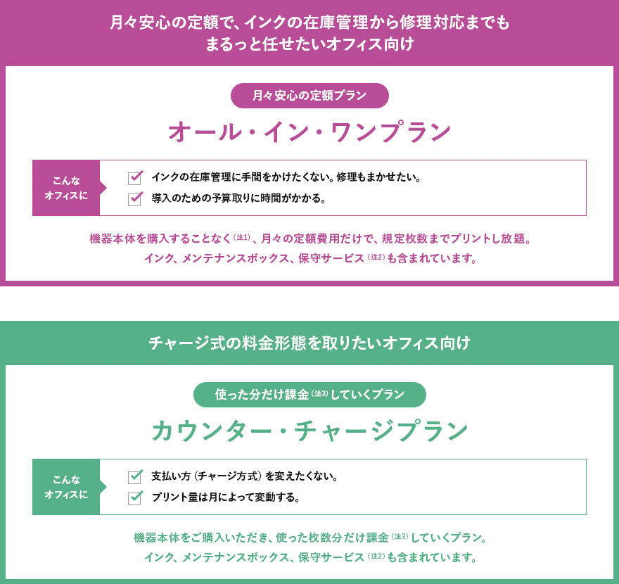 ニーズに合わせて選べる、2つのサービスプラン！