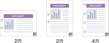 穴あけ方法 2穴/4穴イメージ