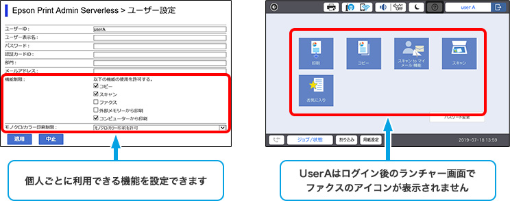 利用者制限の設定