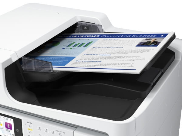 最大150枚セット可能なADFで、両面同時スキャン。A3/A4混在スキャンも可能