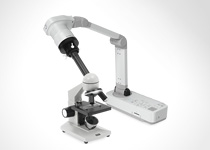 マイクロスコープアダプター(顕微鏡アタッチメント)で、顕微鏡の映像も投写可能