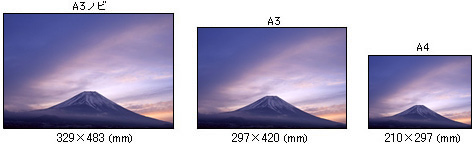 A3ノビ対応で、迫力のある写真印刷の図