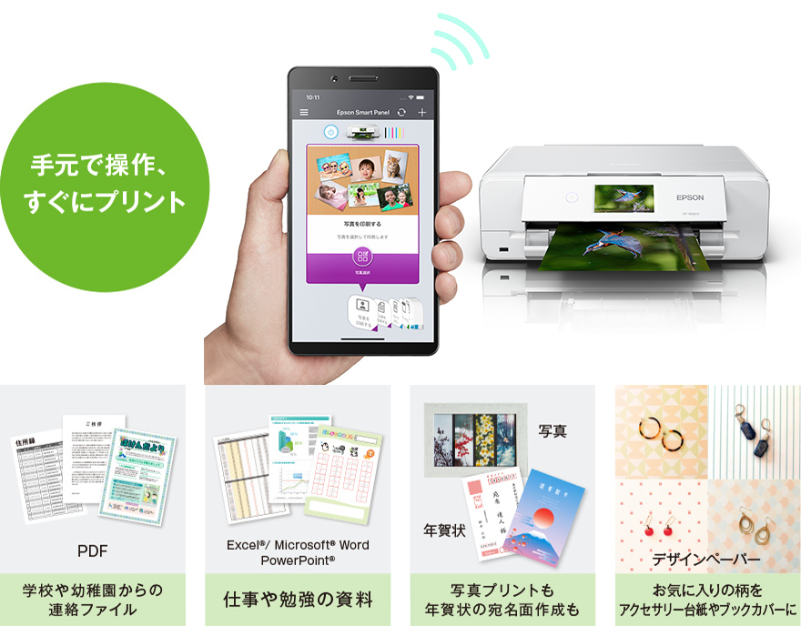 手元で操作、すぐにプリント