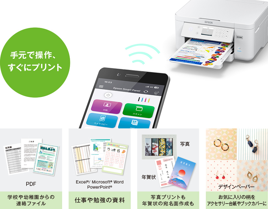 手元で操作、すぐにプリント