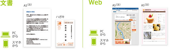 持ち運びやすいA5サイズで、文書やWebもイメージ図