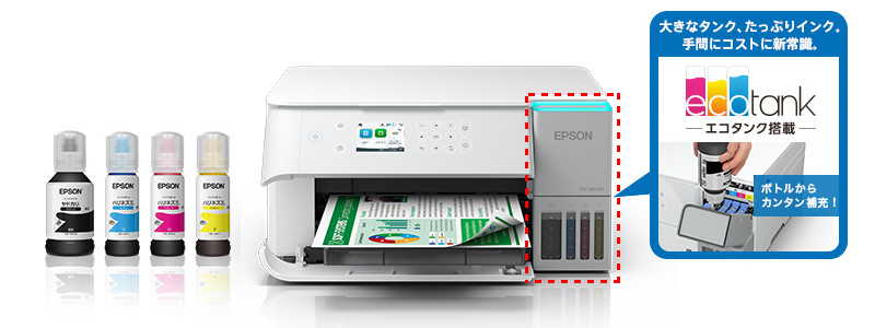 ボトルからカンタン補充　エコタンク搭載