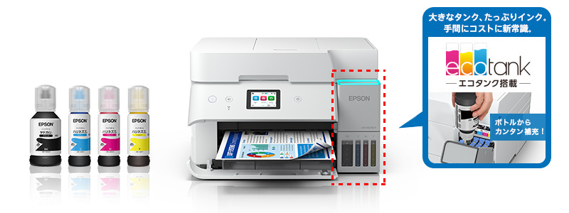 ボトルからカンタン補充　エコタンク搭載