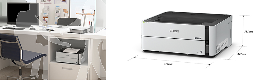 カウンターやバックヤードでも場所をとらないコンパクトボディー