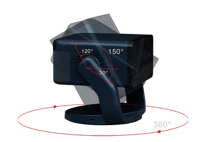フット付きEF-22N/Bは広範囲の角度調整が可能