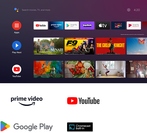 Android TV™でエンターテインメント体験をシンプルに。