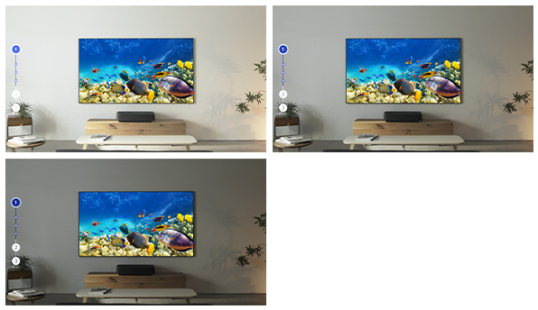 お部屋の明るさに応じて映像の明るさを自動調整