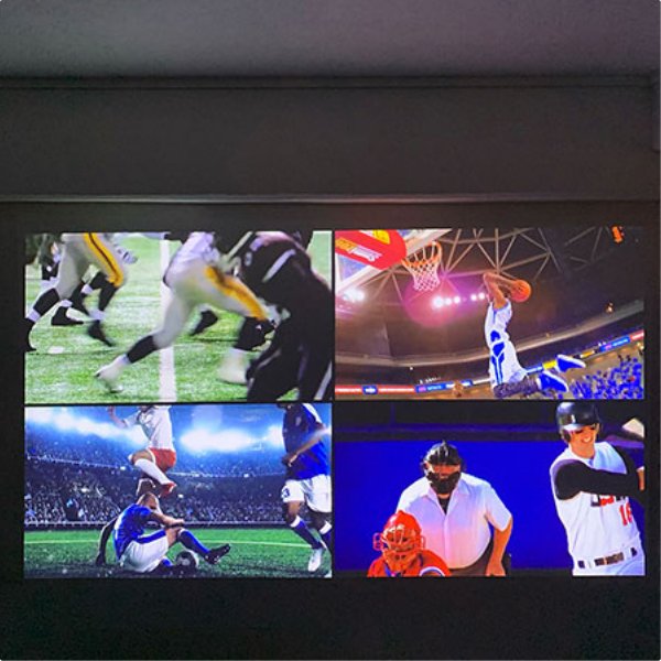 スポーツ観戦の投写イメージ