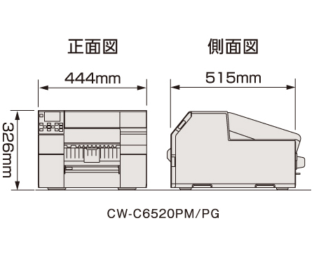 CW-C6520PM/PG　正面図 側面図