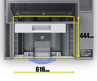 Tシャツのセットを考慮した広い作業エリアの画像