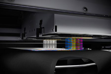 ホワイトインクプリント時も高画質と高速印刷を両立<