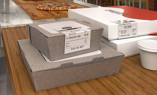 図：台紙無しラベルへの印刷と約170mm/秒の高速印刷を実現