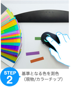 STEP2 基準となる色を測色（現物/カラーチップ）