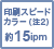 印刷スピードカラー(注2) 約15ipm