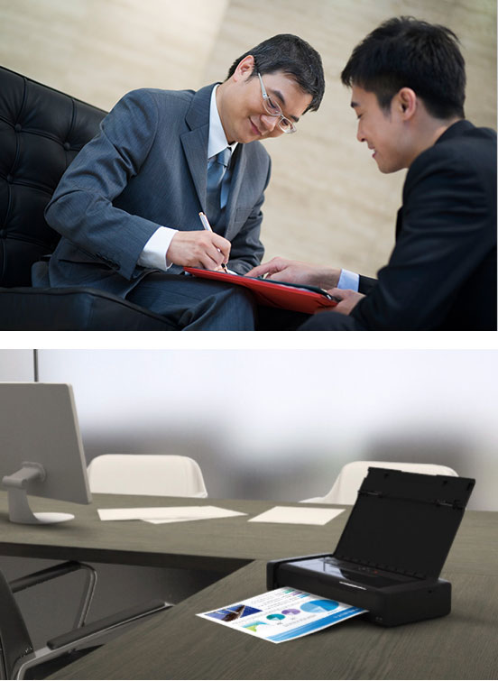 一般営業のモバイルプリンター利用シーン