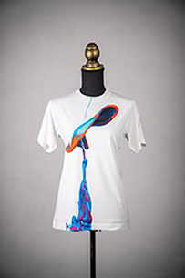 デジタル捺染技術を用いSound of Ikebana Fashionに展示したシャツ