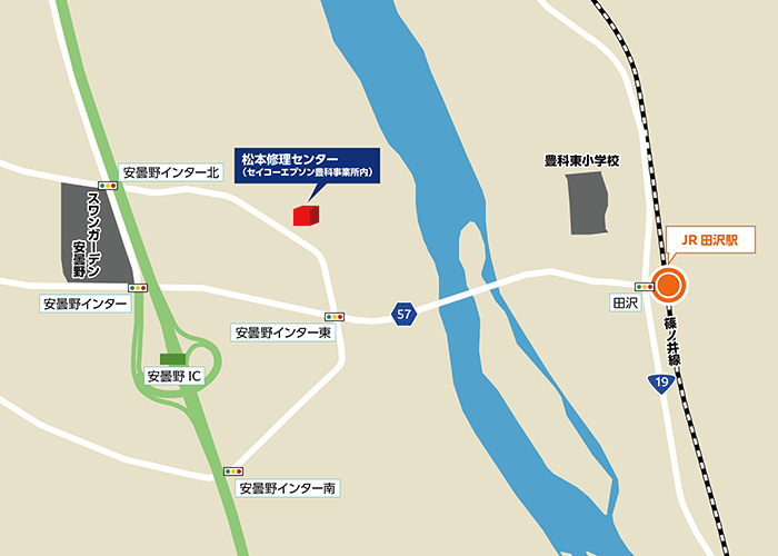 松本修理センター周辺地図