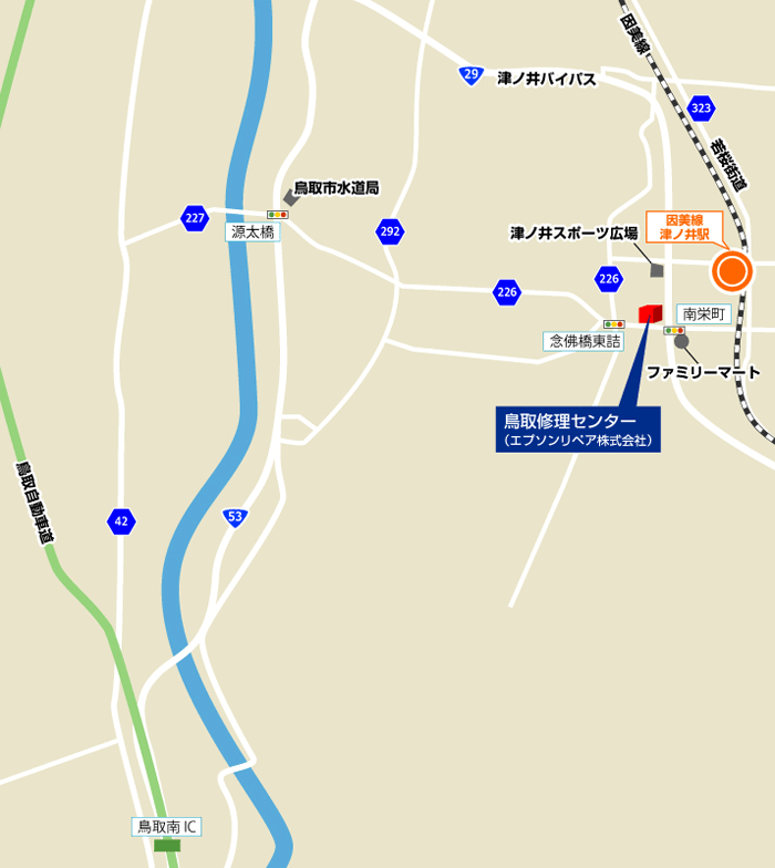 鳥取修理センター周辺地図